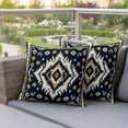 thumbnail image 5 of Pack of 2 Outdoor Pillow Covers 16x16 Inch Waterproof Boho Navy Blue Throw Pillow Covers,Decorative Couch Pillow Shams Protectors Ethnic Geometric Southwestern Retro Patio Pillowcases Cushion Covers, 5 of 8