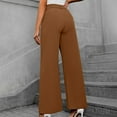 thumbnail image 3 of Ahdbta Business Pants for Women Pleated High Waisted Straight Wide Leg Pants Dressy Casual Work Office Trousers with Pockets, 3 of 7
