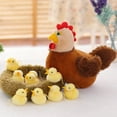 thumbnail image 5 of 13.8inch Chicken Stuffed Animals, Mommy Farm Hen Plush with Henhouse Plushie/10 Little Baby Chicks Toys Whit Chicken Croak Sound , Christmas Easter Basket Gifts Surprise for Kids Birthday Party, 5 of 23