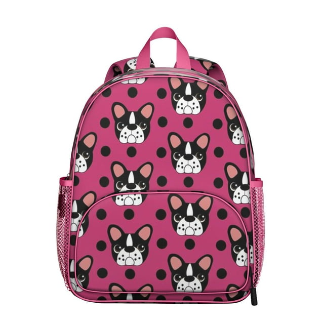 Cute Puppy Pattern Student Backpack – Adorable Dog Paw Print with Bone and Tail Cartoon Design, Artistic Watercolor Style for School