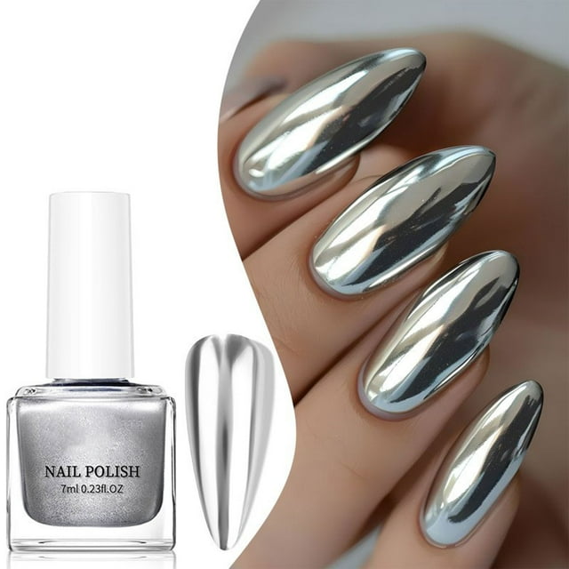 Noticias Esmalte de uñas metálico Espejo de metal Esmalte de uñas de secado rápido Esmalte de uñas sin horno Esmalte de uñas de vidrio de 7 ml