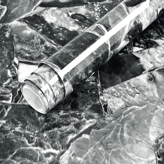 VIOPVERY Marble Contact Paper,15.7"x393" Grey Marble Wallpaper, Peel and Stick Wall Paper, Waterproof, Easily Removable Self-Adhesive Film Wall Covering for Kitchen Countertop and Cabinet Shelf Liner