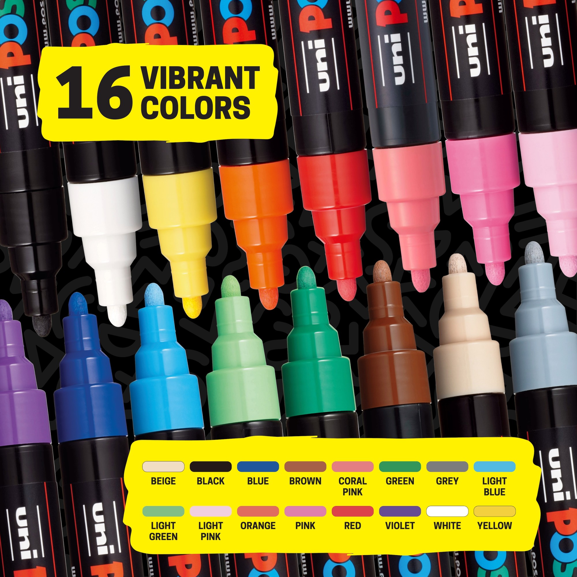 Posca PC-5M Water-Based Paint Markers, 16-Pack photo 7