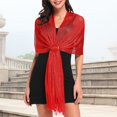 thumbnail image 2 of Yesbay Women Sparkling Shawl Metallic Wire Bridesmaid Scarves Wraps with Scarf Button, 2 of 9