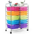 thumbnail image 1 of Costway 15 Drawer Rolling Storage Cart Tools Scrapbook Paper Office School Organizer, 1 of 10