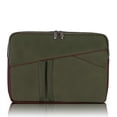 thumbnail image 1 of Funda para portátil McKlein Crescent de piel de nailon de 14 pulgadas, color verde, 1 of 4