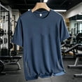 thumbnail image 6 of Sports Shirts for Men Thin Lightweight Summer Slim Stretch Ice Silk Breathable Short Sleeve Tees Loose Crew Neck Casual Running Workout Solid Color Tops, 6 of 6