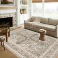 thumbnail image 2 of Findosom 5'x7' Vintage Boho Area Rug, Machine Washable Rugs Non Slip Distressed Indoor Rug,Large Retro Area Rug Floor Carpet for Bedroom Dining Room Entryway Office Decor,Beige, 2 of 9
