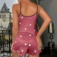 thumbnail image 4 of Tnhcen Women's Summer Thin Strap Tank Shorts Sleepwear Set Heart Print Two-Piece Pajama with Elastic Waist for S to 3XL, 4 of 4