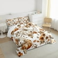 thumbnail image 3 of jejeloiu Fall Harvest Pumpkin Full Size Comforter Sets,Autumn Maples Bedding Comforter Set,Brown White Bedding Sets For Adults,Ultra Soft Home Decor Reversible,3pcs, 3 of 8