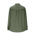 thumbnail image 4 of Holzkary Button Down Shirt for Women Basic Work Office Blouse Casual Loose Long Sleeve Tops Women's Long Sleeve V Neck Solid Color Cardigan Shirt Casual Fit Shrinkable Sleeve T Shirt Top Green Xxl, 4 of 6