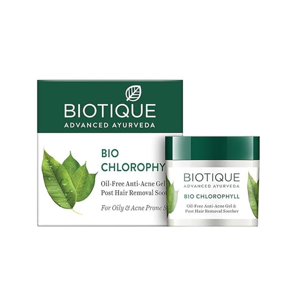 Biotique Bio Chlorophylle Sans Huile Gel Anti-Acné et Apaisant Post-Épilation 100 ml