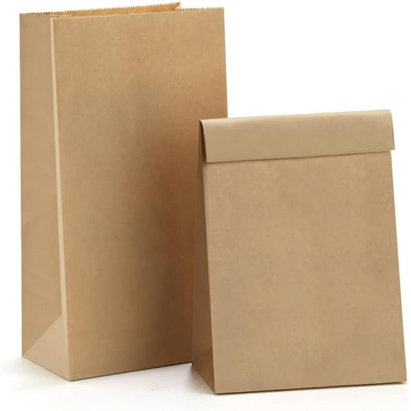 shiyou-Paper Lunch Bags 4lb 100Pcs Snack Bags, Craft Bags, Bread Bags, Sack Lunch Bags Bulk 5x2.95x9.45 Inches Recycled Brown Paper Bags