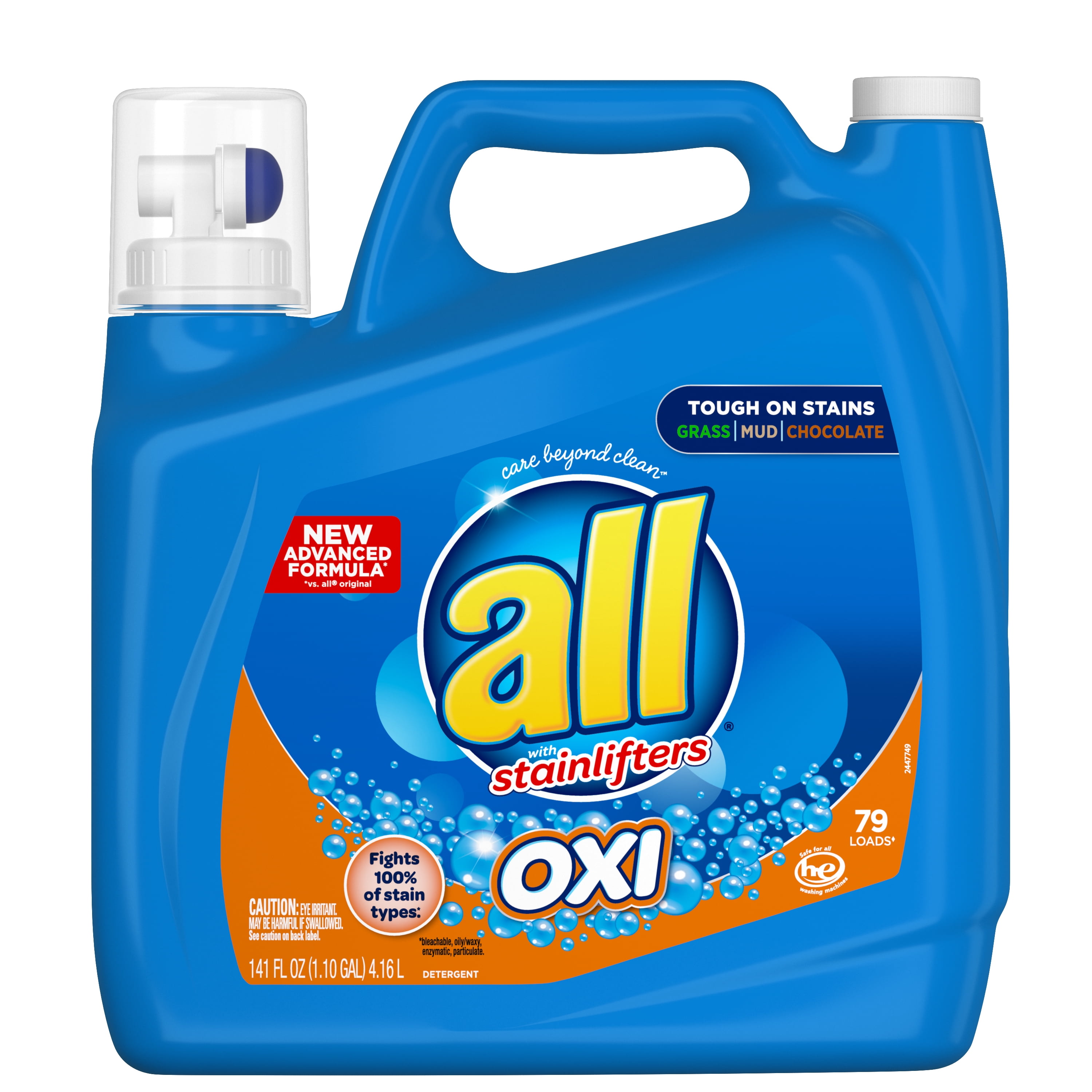 All Liquid Laundry Detergent With Oxi Stain Removers And