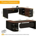 thumbnail image 5 of Finmind 80" L-Shaped Desk, Large Executive Office Desk with 55'' Drawers Cabinet, 5 of 7