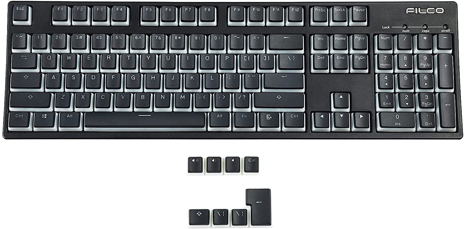 YMDK 108 PBT Double Shot Shine Through ANSI ISO OEM Profile Pudding Keyset Keycap for MX Mechanical Keyboard 