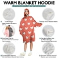 thumbnail image 5 of Wearable Oversized Blanket,Red Chicken Pattern Wearable Blanket Hoodie for Adults,Cozy Hooded Blankets with Super Pockets,Super Warm Fuzzy Pullover for Women & Men, 5 of 6