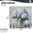 thumbnail image 4 of Stupell Industries French Country Hydrangeas on Gingham Tablecloth Canvas Art, 30 x 30, by Petals Prints Design, 4 of 8