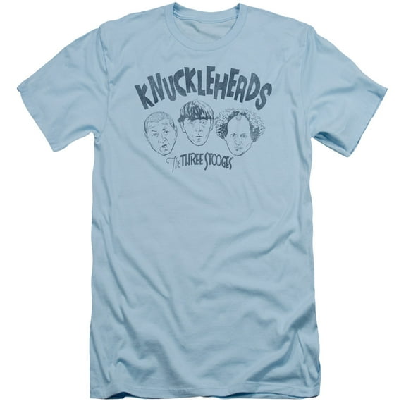 Three Stooges Knuckleheads S/S Adult 30/1 T-Shirt Light Blue