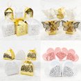 thumbnail image 2 of 10 cajas de dulces rosas de oro blanco y rosa para San Valentín, cajas de regalo para bodas, cajas de chocolate con cinta en forma de corazón, suministros para fiestas de bodas, 2 of 5