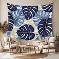 thumbnail image 2 of Blue Palm Leaves Tapestry for Bedroom Wall Hanging Tapestry, Farmhouse Summer Beige Tropical Plants Ceiling Backdrop Tapestries Poster Blanket Wall Decor for Teens Room Living Room Dorm 55" x 73", 2 of 8