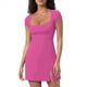 thumbnail image 1 of Vestido Deportivo de Golf para Mujer, Corta, Cuello Cuadrado, Abertura Lateral, Doble Forro, Rosa, Talla L, 1 of 9