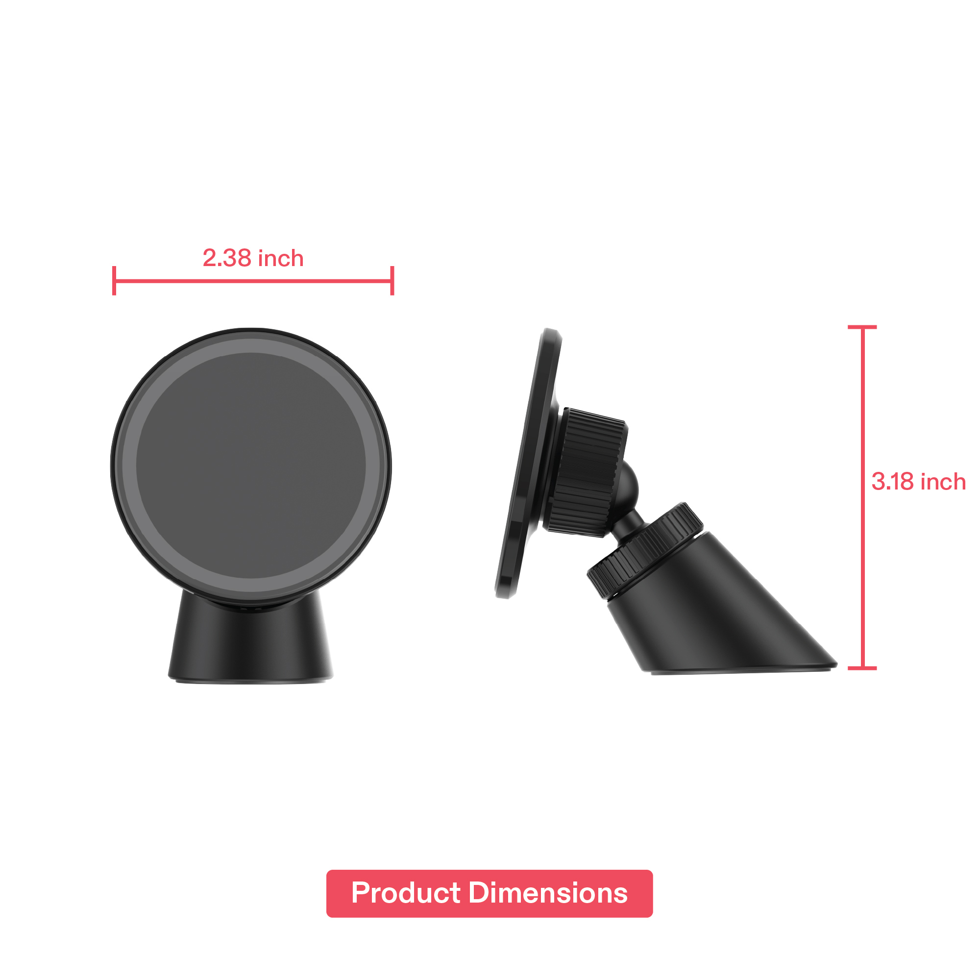 onn Magnetic Car Vent/Dash Phone Mount, Black photo 6