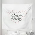 thumbnail image 1 of Love You More Tapestry, Hand Written Valentine's Day Letters with Stars in Shape of a Heart, Fabric Wall Hanging Decor for Bedroom Living Room Dorm, 5 Sizes, Red Grey White, by Ambesonne, 1 of 1