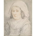 thumbnail image 2 of Jacob Matham 15x18 Gold Ornate Wood Frame and Double Matted Museum Art Print Titled - Half-Figure of a Woman (1605), 2 of 4