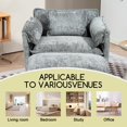 thumbnail image 5 of KYLE & KAY Deep Seat Sofa Couch, Comfy Cloud Couch with Thick Armrests and Ottoman, Single Sofa Bed for Living Room, Bedroom, Office, Dark Grey, 5 of 7