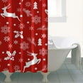 thumbnail image 4 of Red Christmas Reindeer and Snowflake Pattern Shower Curtain 36"x72" ,Bathroom Decorative Shower Curtains Set with 12 Hooks,Modern Waterproof Washable Shower Curtain, 4 of 6