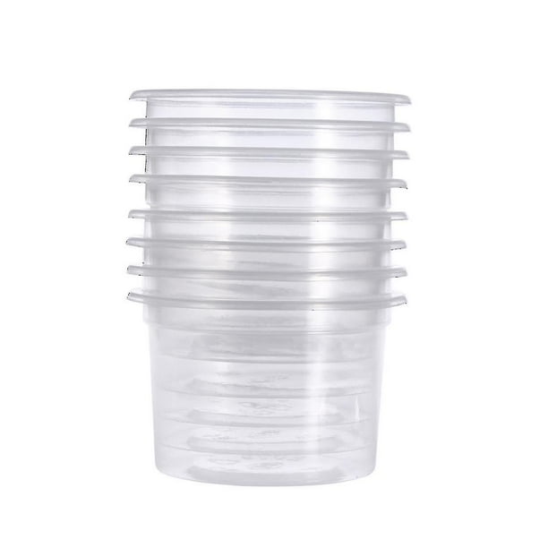 100 Uds. Vasos desechables de plástico transparente para porciones de 5oz con tapas