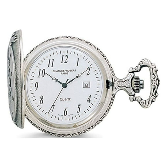 Charles Hubert Antiqued Finish Horses Pocket Watch; for Adults and Teens; for Women and Men