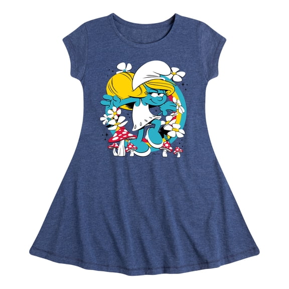 Smurfs - Smurfette Nature - Youth Girls Fit & Flare Cap Sleeve Dress