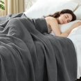 thumbnail image 1 of 100% Cotton Muslin Gauze Waffle Blanket King Size, Lightweight, Soft and Breathable Knit Blanket for Bed, All Season, 90"x104", Dark Grey, 1 of 9