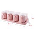 thumbnail image 3 of Bearachild Juego de caja de condimentos de 4 rejillas Juego de condimentos con bandejas Bandeja de condimentos Recipiente acumulador Recipiente Especias con Cocina y Comedor rosa Bearachild HA3005-01B, 3 of 6