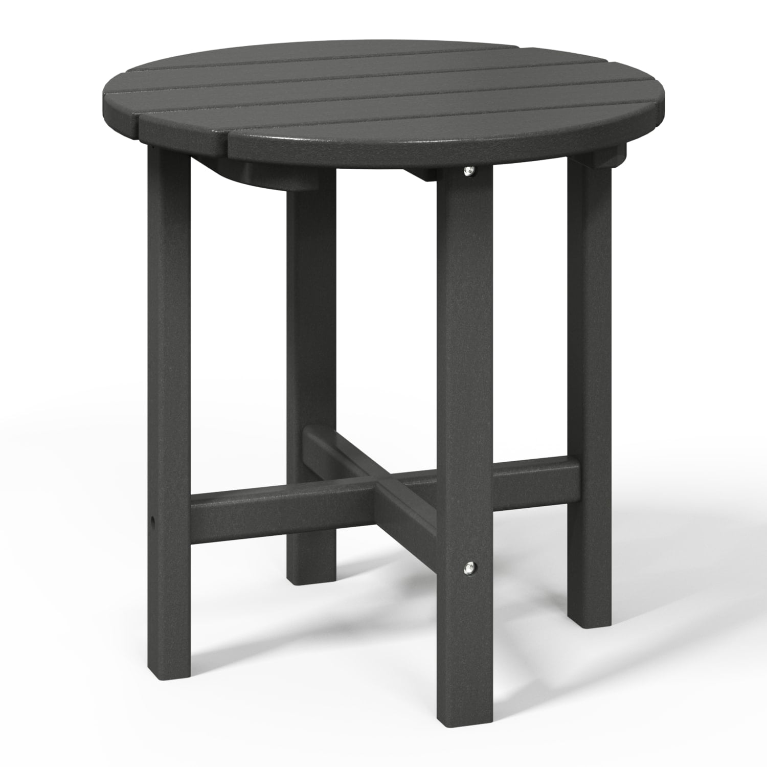 WestinTrends Malibu Outdoor Side Table – All-Weather Poly Lumber Adirondack Round Patio End Table, Gray