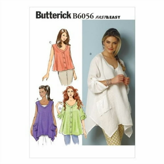 Butterick Patterns B6056 Misses' Top Sewing Template, Size Y (XSM-SML-MED)