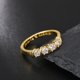 thumbnail image 4 of Alianzas de boda de 3 mm para mujer Anillo de eternidad Chapado en oro de 18 quilates Anillos de compromiso de circonita cúbica Apilable Aniversario Promesa Declaración Anillo Regalo para ella, S Feliz Sencillez, 4 of 4