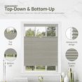 thumbnail image 4 of Cordless Window Blinds Cellular Top-Down Bottom-Up Honeycomb Pleated 3/8" Light Filtering Window Shades (Gray, 29" x 64"), 4 of 9
