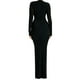 thumbnail image 5 of Gibobby Vestidos de noche largos elegantes Vestido informal para mujer, minivestido Sexy ajustado con escote en V profundo, pecho descubierto(Negro,XL), 5 of 5