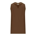 thumbnail image 6 of Eryao Women's Solid Color Tank Tops Sleveeless Cotton Linen Shirts Summer Crew Neck Vacation Vest Tees,Brown,XL, 6 of 8