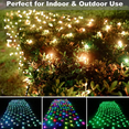 thumbnail image 5 of 192 LED Solar Lights, 9.8ft x 6.5ft Net Lights, Fairy Net Lights Shrub Garden Wedding Party Decor, 5 of 5