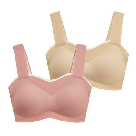 

Youmylove Young Ladies 2Pcs Seamless Rimless Tank Style Bra Beauty Back Wrap Removable Chest Pad Daily Sport Underwear Ladies Lingeries