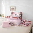 thumbnail image 5 of Manfei Kawaii Pink Ghost Bedding Comforter Set 7pcs for Kid, Halloween Pumpkin Bat Queen Bedding Sets, Cute Cartoon Reversible Queen Sheet Sets, Ultra Soft Home Decor, 5 of 7