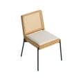 thumbnail image 3 of Tcbosik 2 Pack Upholstered Dining Chairs, Linen Fabric Kitchen Chair, Side Chair with Rattan Back and Metal Legs, Easy Assembly, Beige, 3 of 9
