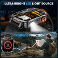 thumbnail image 6 of Haulvean Smart Watch for Men, 2.01-inch Military Smart Watch, fits for Android and Iphone Devices, with 1100mA/IP68 Waterproof/Answer/Make Calls/100+ Sport Modes Fitness Tracker (Black), 6 of 6
