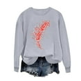 thumbnail image 5 of YueHuiYing Valentine Sweatshirt Women Oversized Hearts Long Sleeve Shirt Conversation Heart Sweatshirts Gift for Her, 5 of 6