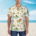 thumbnail image 2 of Fuzoiu Cute Frog Print Hawaiian Shirt for Men, Summer Beach Casual Short Sleeve Button Down Shirts, Men’s Beach Summer Shirts with Pocket,X-Large, 2 of 7