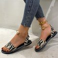 thumbnail image 4 of Sandalias de playa con punta abierta para vacaciones informales con estampado plano para mujer Wmkox8yii  nm7155, 4 of 7